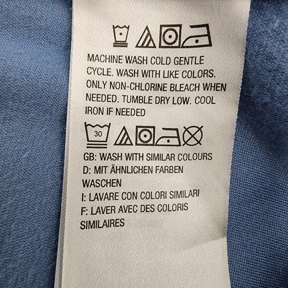 Denim & Co. Active Women Velour Pullover Sweatshirt Rib Trim Blue Medium A346271 - Picture 8 of 10